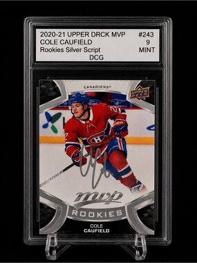 2020Upper Deck Cole Caufield MVP Rookies Silver Script Hockey Card Montreal
